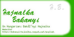 hajnalka bakanyi business card